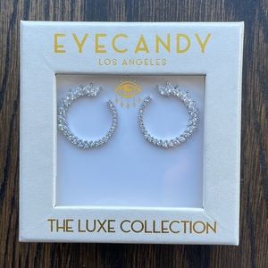 EYECANDY LOS ANGELES Luxe Crystal Hoop Earrings